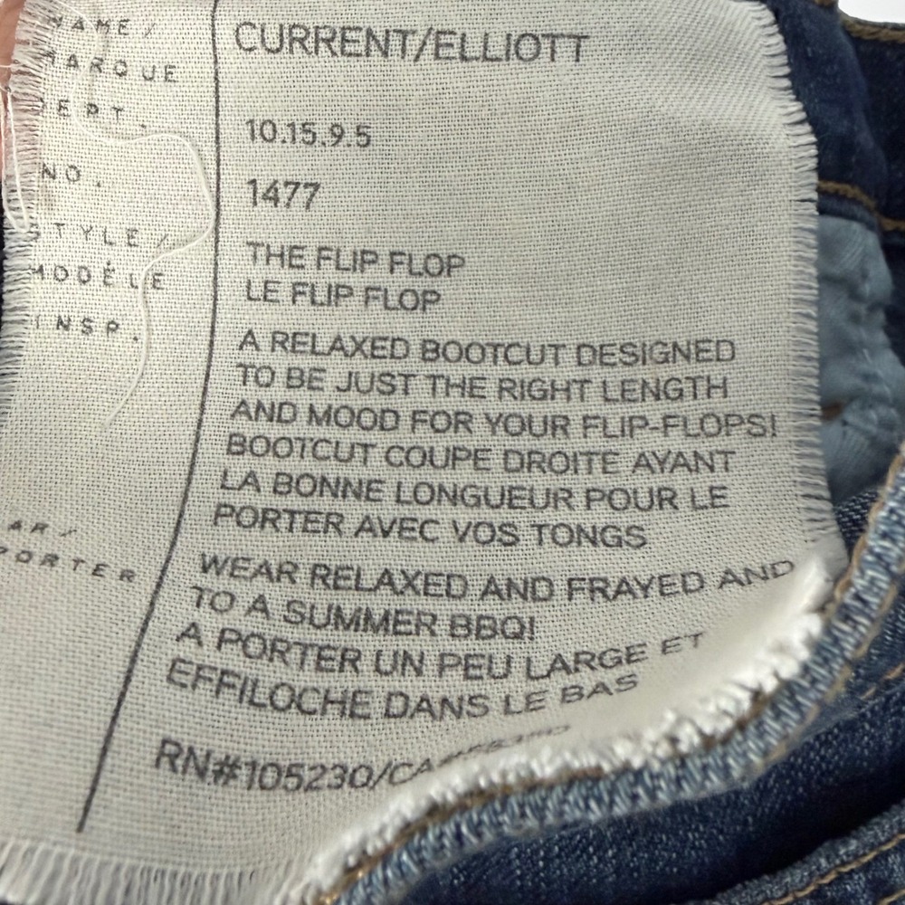 Current Elliott Womens Blue The Flip Flop Loved Frayed Hem Bootcut Jeans Size 28 - Picture 8 of 12